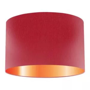 Abat-jour tambour en soie cerise