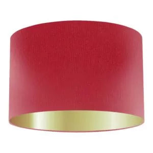 Abat-jour tambour en soie cerise