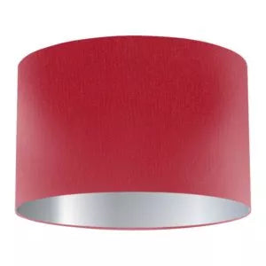 Abat-jour tambour en soie cerise