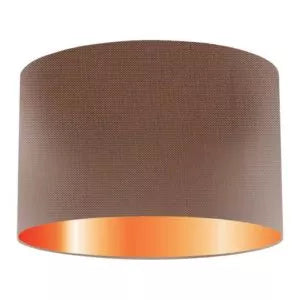 Abat-jour tambour en soie cannelle