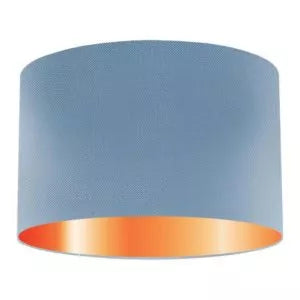 Abat-jour cylindrique en soie bleuet