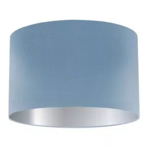Abat-jour cylindrique en soie bleuet