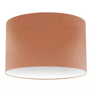 Abat-jour cylindrique en soie couleur cantaloup