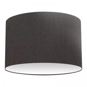 Abat-jour cylindrique en coton anthracite