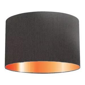 Abat-jour cylindrique en coton anthracite