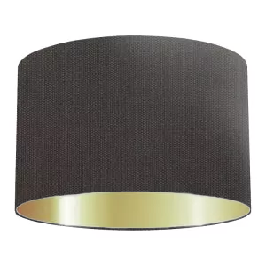 Abat-jour cylindrique en coton anthracite