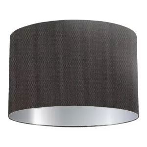 Abat-jour cylindrique en coton anthracite