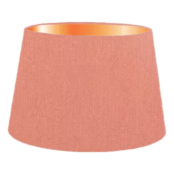 Abat-jour cylindrique français en coton corail