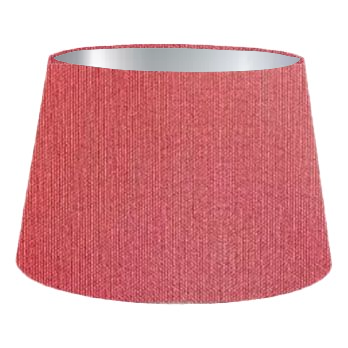 Abat-jour cylindrique français en coton rouge corail