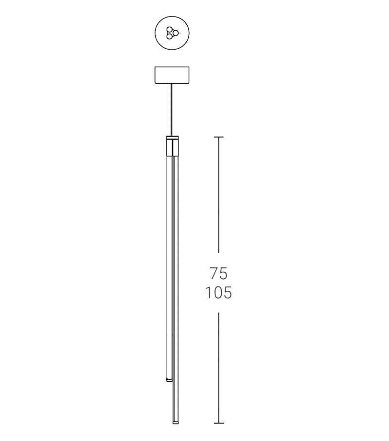 Zava Luce Cosima Triple Pendant Dimensions