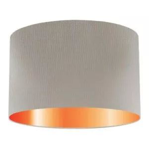 Abat-jour cylindrique en soie gris tourterelle