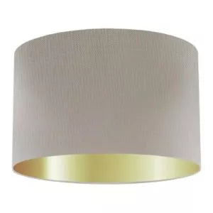 Abat-jour cylindrique en soie gris tourterelle
