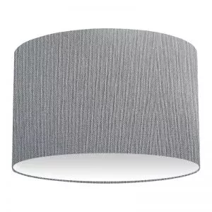 Abat-jour cylindrique en coton bleu-gris foncé