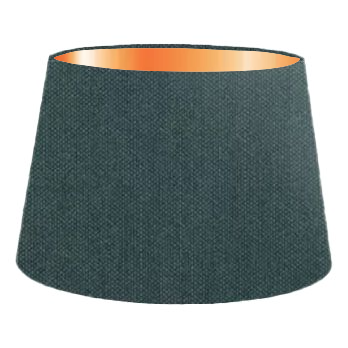 Abat-jour cylindrique français en coton vert foncé