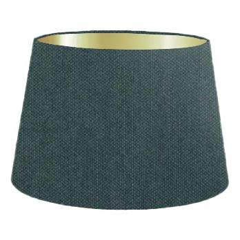 Abat-jour cylindrique français en coton vert foncé