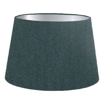 Abat-jour cylindrique français en coton vert foncé