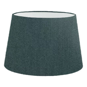Abat-jour cylindrique français en coton vert foncé