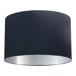 Abat-jour cylindrique en coton bleu foncé