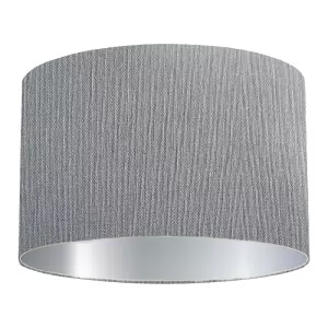Abat-jour cylindrique en coton bleu-gris foncé