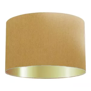 Abat-jour cylindrique en coton sable foncé