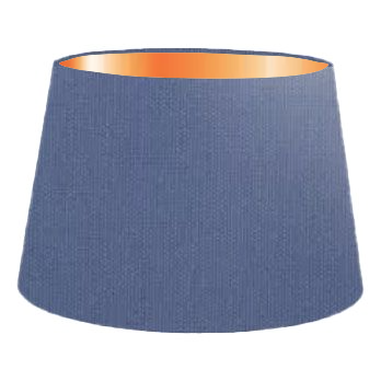 Abat-jour cylindrique français en coton bleu foncé