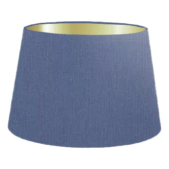 Abat-jour cylindrique français en coton bleu foncé