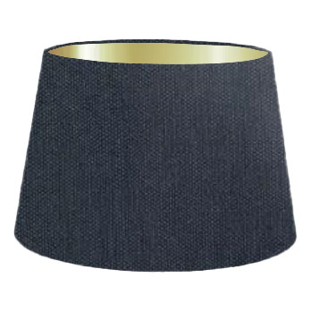 Abat-jour cylindrique français en denim et coton