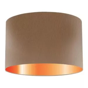Abat-jour tambour en soie couleur fudge