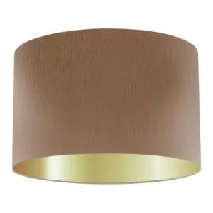 Abat-jour tambour en soie couleur fudge