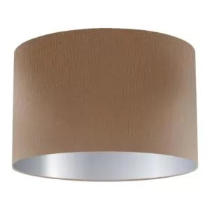 Abat-jour tambour en soie couleur fudge