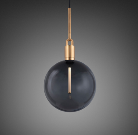 Buster + Punch Forked Globe Pendant Smoked and Brass