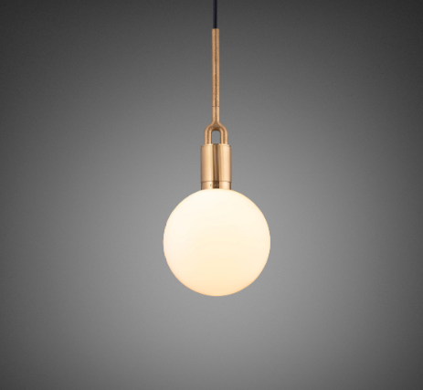 Buster + Punch Forked Globe Pendant Opal and Brass