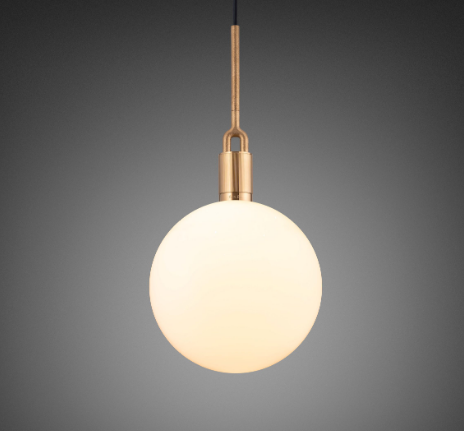 Buster + Punch Forked Globe Pendant Opal and Brass