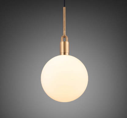 Buster + Punch Forked Globe Pendant Opal and Brass