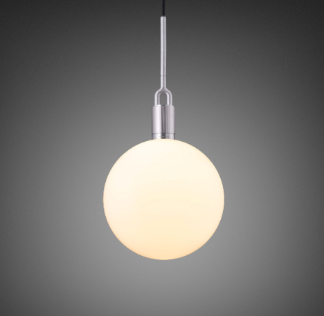 Buster + Punch Forked Globe Pendant Opal and Steel