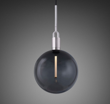 Buster + Punch Forked Globe Pendant Smoked and Steel