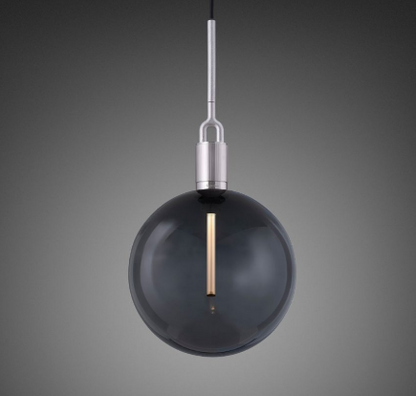 Buster + Punch Forked Globe Pendant Smoked and Steel