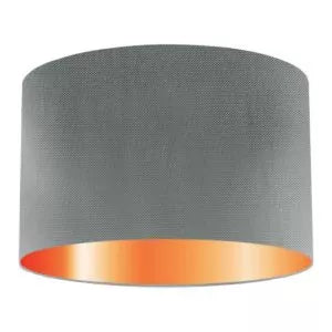 Abat-jour cylindrique en soie graphite