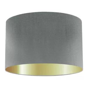 Abat-jour cylindrique en soie graphite