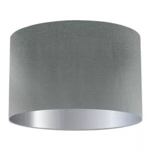 Abat-jour cylindrique en soie graphite