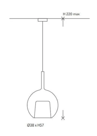 Penta Light Glo Pendant Large Dimensions
