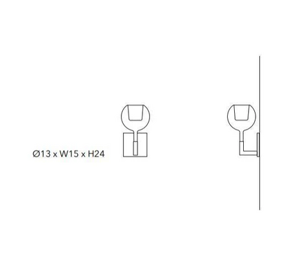 Penta Light Glo mini Wall Light Dimensions