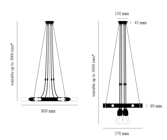 Buster + Punch Hero Chandelier Dimensions