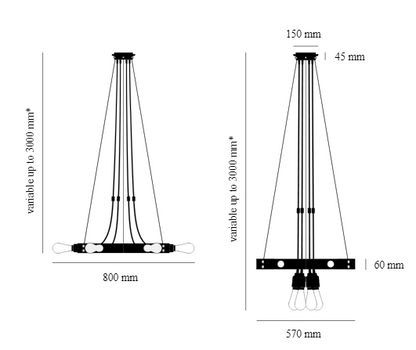 Buster + Punch Hero Chandelier Dimensions
