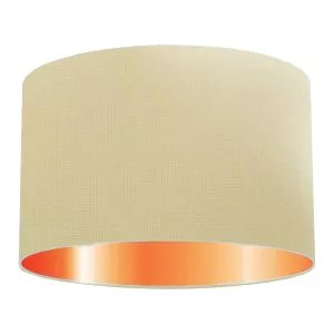 Abat-jour tambour en coton miel