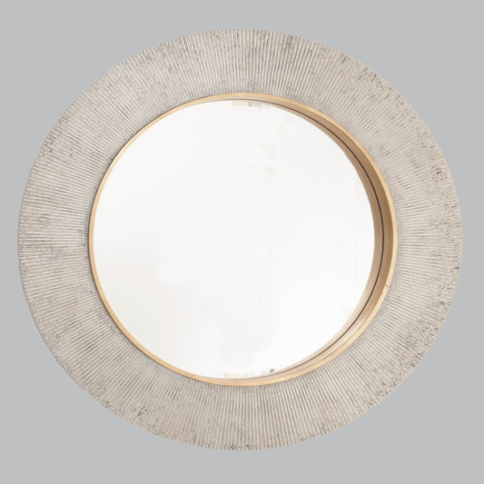 Miroir mural rond Jade Champagne Argent