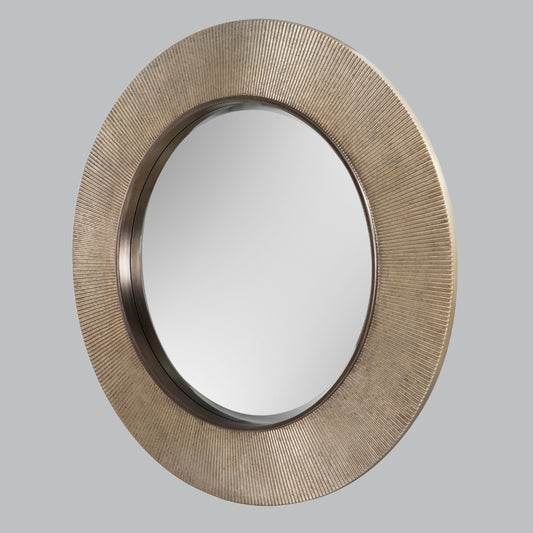 Miroir mural rond Jade à feuilles d'or vieillies