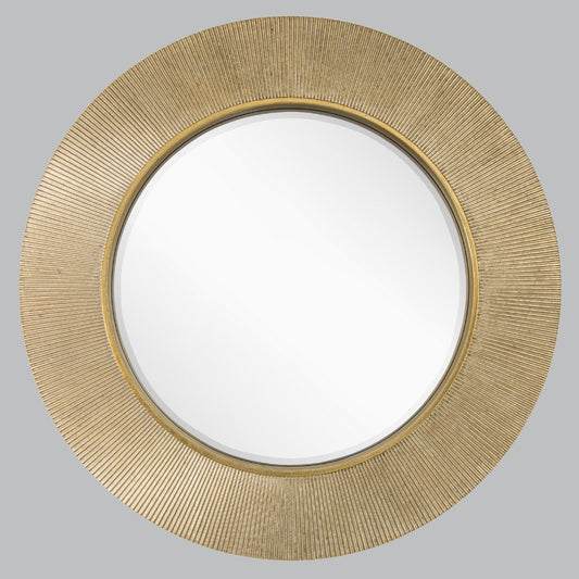 Miroir mural rond en jade doré