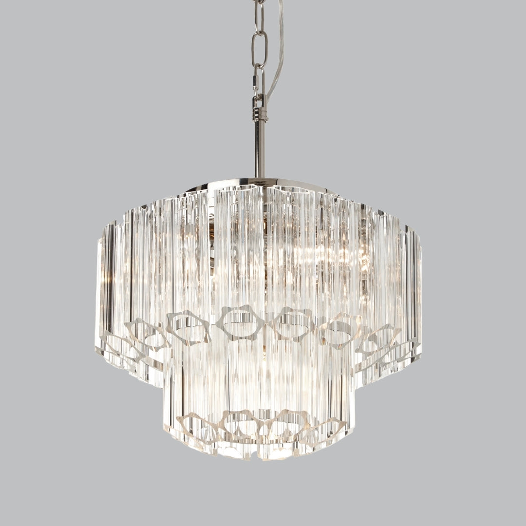 Lustre Keira en nickel poli de 34 cm