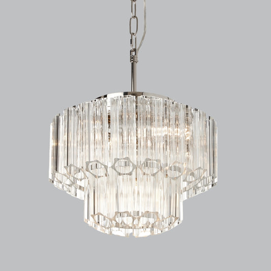 Lustre Keira en nickel poli de 34 cm